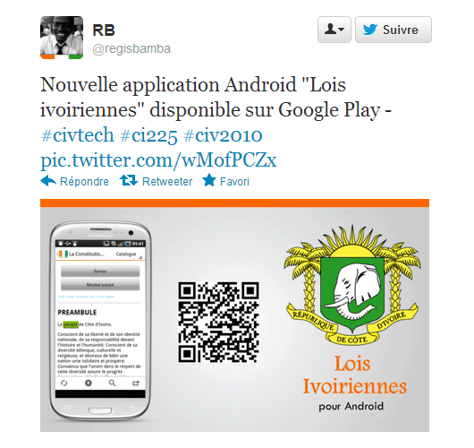 Une Application pour les lois Ivoiriennes sur Android